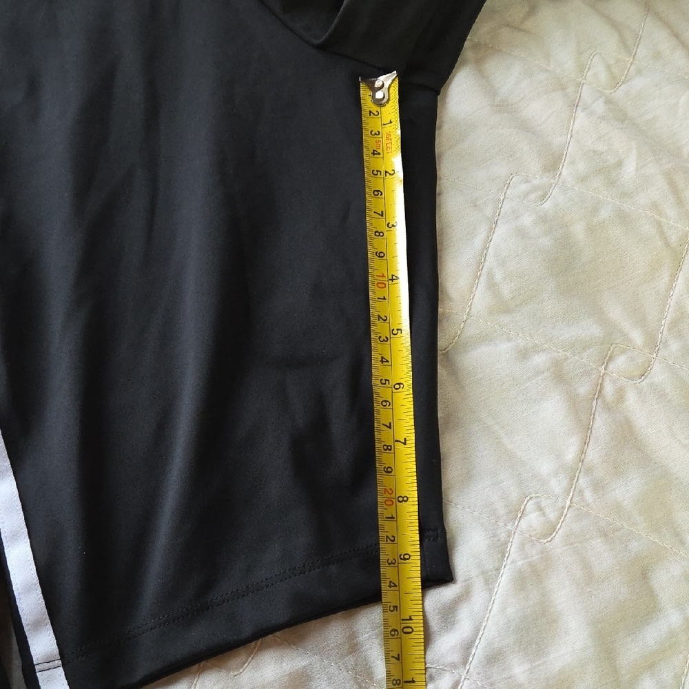 Adidas Womens Tight Black Shorts with White Stripes  Med - Picture 9 of 11